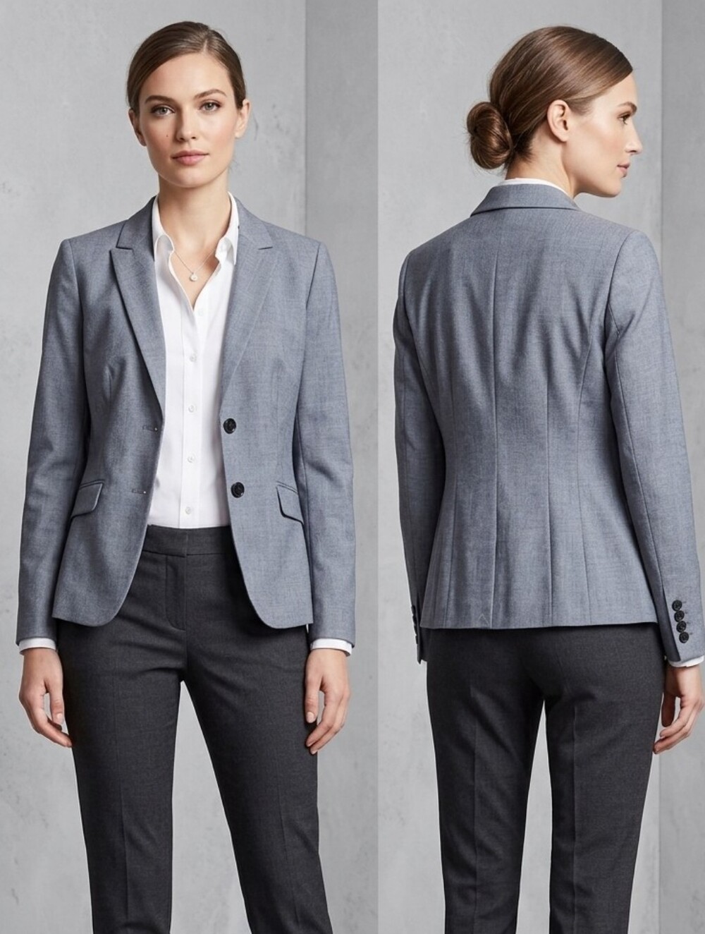 New Ann Taylor Women’s Blue Gray Tailored Blazer Classic Professional Jacket S 6